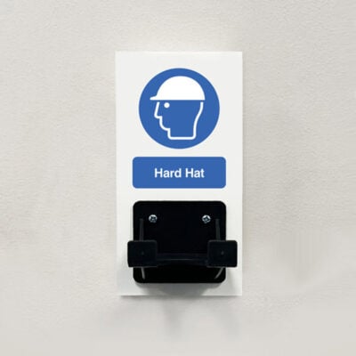 PPE Station - Hard Hat - Single Hook on 80x160mm 10mm foam pvc