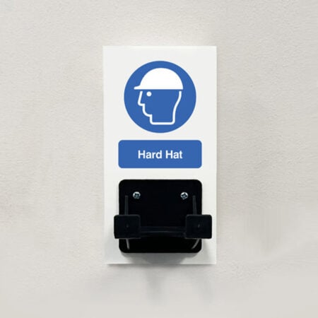 PPE Station - Hard Hat - Single Hook on 80x160mm 10mm foam pvc