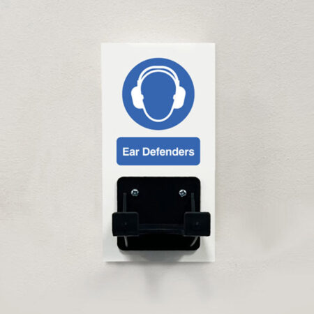 PPE Station - Ear Defenders - Single Hook on 80x160mm 10mm foam pvc