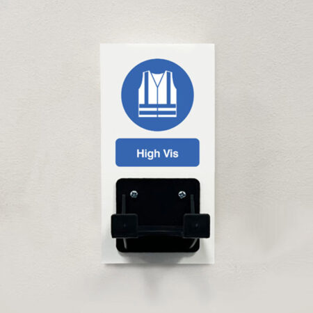 PPE Station - High Vis - Single Hook on 80x160mm 10mm foam pvc