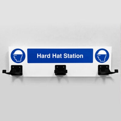 PPE Station - Hard Hat - 3 Hooks on 540x160mm 10mm foam pvc