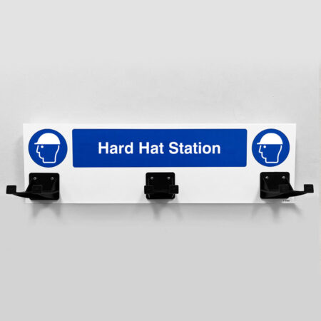 PPE Station - Hard Hat - 3 Hooks on 540x160mm 10mm foam pvc