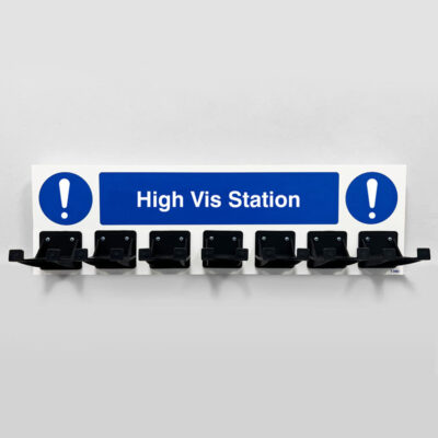 PPE Station - High Vis - 7 Hooks on 540x160mm 10mm foam pvc