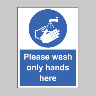 Please wash only hands here