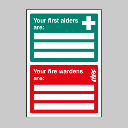 First aiders/fire wardens adapt-a-sign 215x310mm