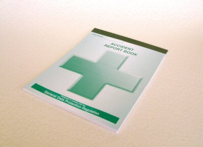 Accident report book log (50 individual records)