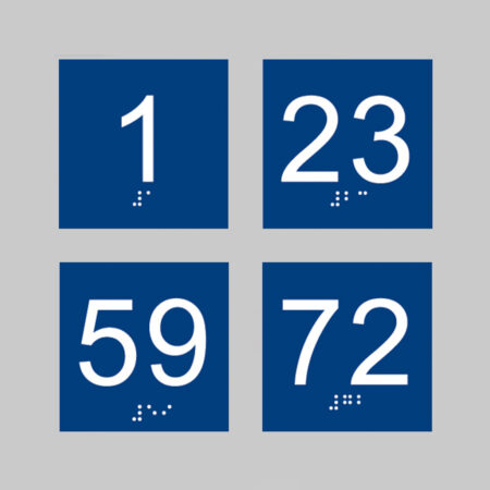 Braille - Door number 75x75mm