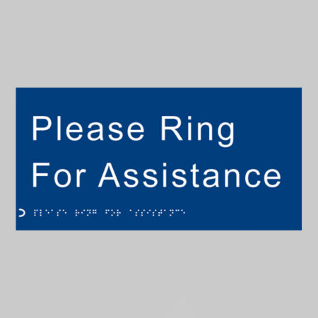 Braille - Please ring for assisstance 300x150mm