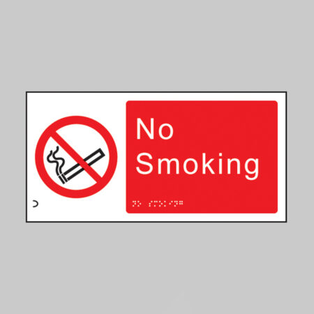 Braille - No smoking 300x150mm
