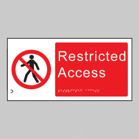 Braille - Restricted access 300x150mm