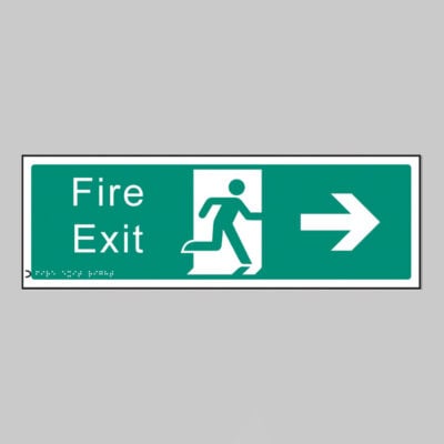 Braille - Fire exit right 450 x 150mm