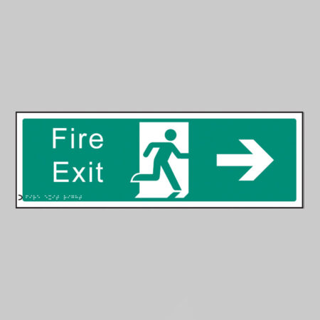 Braille - Fire exit right 450 x 150mm