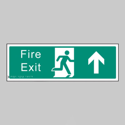 Braille - Fire exit up 450 x 150mm