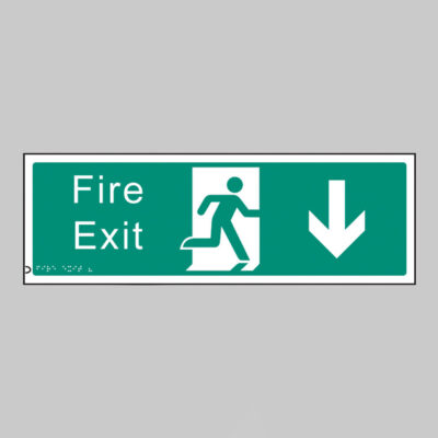 Braille - Fire exit down 450 x 150mm