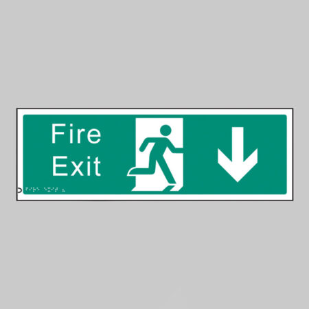 Braille - Fire exit down 450 x 150mm