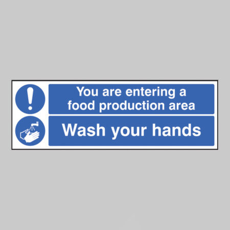 You are entering food production area wash your hands