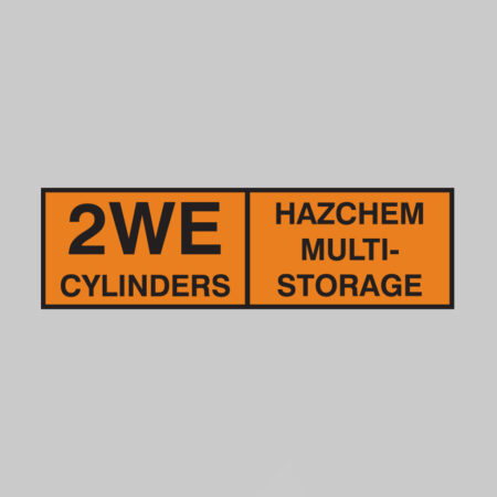 2WE cylinders hazchem multi-storage 850x250mm self adhesive vinyl