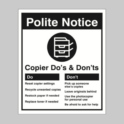 Office photocopier - Do's & Dont's