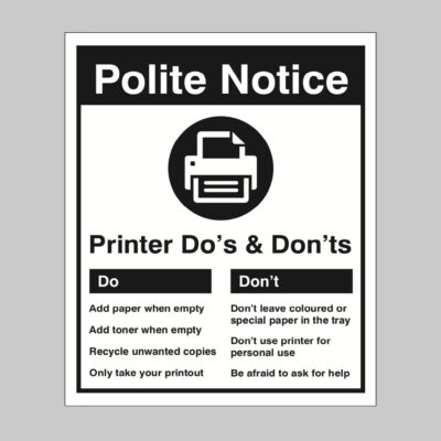 Office printer - Do's & Dont's