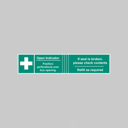 First aid box tamper labels  (82x23mm on roll of 50)