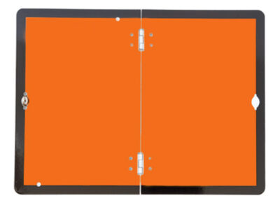 Folding hazard warning vehicle plate 400x300mm reflective aluminium