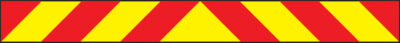 Vehicle hazard panel red/yellow 1400x140mm reflective magnetic