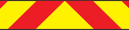 Vehicle hazard panel red/yellow 1400x140mm reflective magnetic