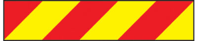 Vehicle hazard panel red/yellow (left) 700x140mm reflective magnetic