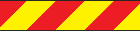 Vehicle hazard panel red/yellow (left) 700x140mm reflective magnetic