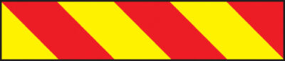 Vehicle hazard panel red/yellow (right) 700x140mm reflective magnetic