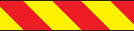 Vehicle hazard panel red/yellow (right) 700x140mm reflective magnetic