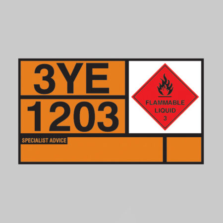 Hazchem placard reflective self adhesive vinyl 700x400mm - Petrol