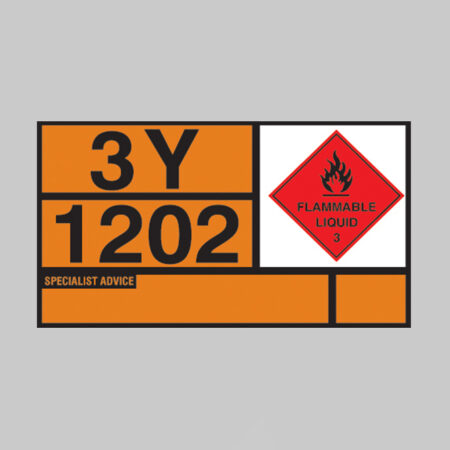 Hazchem placard reflective aluminium 700x400mm - Diesel / Gas Oil