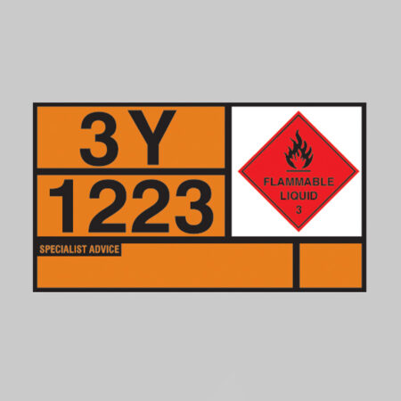 Hazchem placard reflective self adhesive vinyl 700x400mm - Kerosene