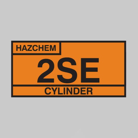 2SE cylinder hazchem 610x300mm self adhesive vinyl