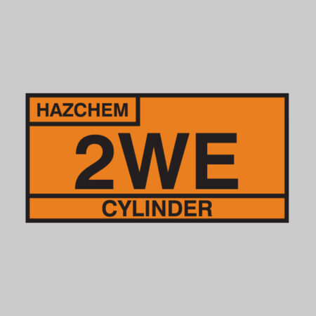 2WE cylinder hazchem 610x300mm self adhesive vinyl
