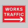 Works traffic arrow right, 600x450mm Re-Flex Sign (3mm reflective polypropylene)