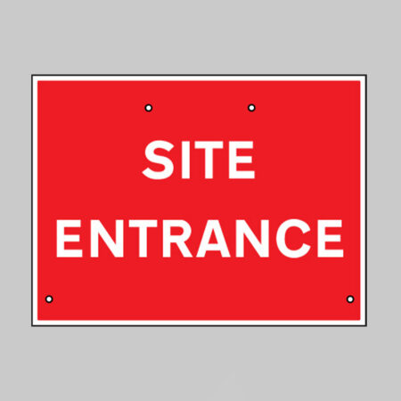 Site entrance, 600x450mm Re-Flex Sign (3mm reflective polypropylene)