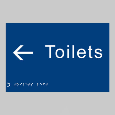 Braille - Toilets arrow left 225 x 150mm