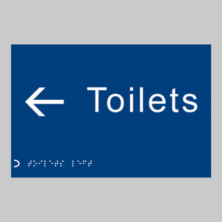 Braille - Toilets arrow left 225 x 150mm