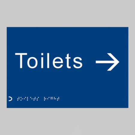 Braille - Toilets arrow right 225 x 150mm