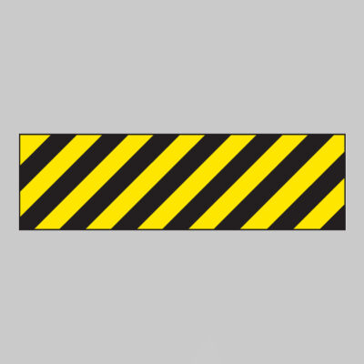 Hazard marker 600x150mm reflective aluminium left hand