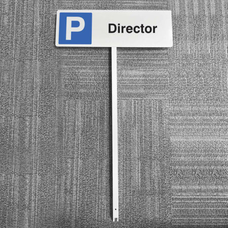 Parking director aluminium verge sign 450x150mm on post 800mm high
