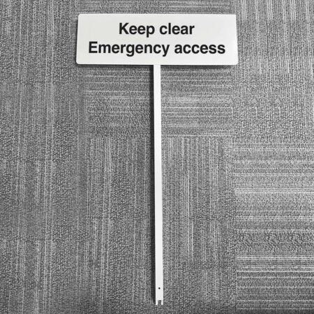 Keep clear emergency access aluminium verge sign 450x150mm on post 800mm high