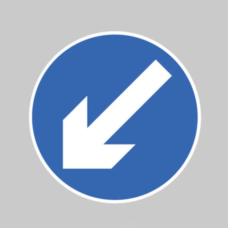 Keep left class RA1 600mm diameter circle c/w channelling
