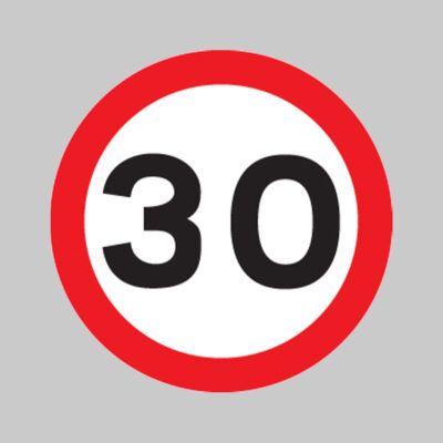 30 mph class RA1 600mm diameter circle c/w channelling