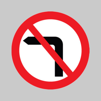 No left turn class RA1 600mm diameter circle c/w channelling