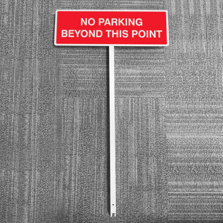 No parking beyond this point aluminium verge sign 450x150mm on post 800mm high