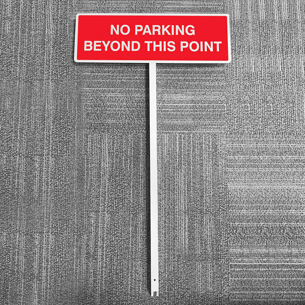 No Parking Beyond This Point Aluminium Verge Sign 450X150Mm On Post 800Mm High 1 No parking beyond this point aluminium verge sign 450x150mm on post 800mm high