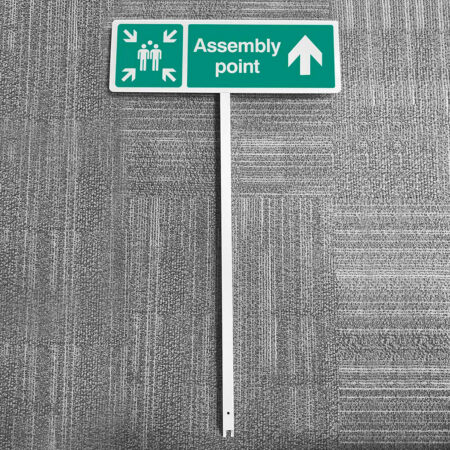 Verge sign - Assembly point straight on 450x150mm (post 800mm)